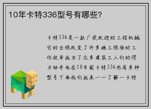 10年卡特336型号有哪些？